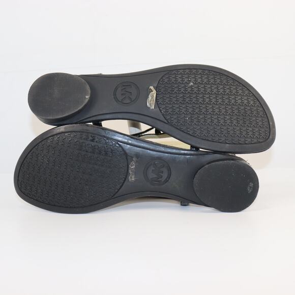 Michael Kors Black Patent Bow Sandals | Size 8.5 | Logo Sole - Picture 4 of 5